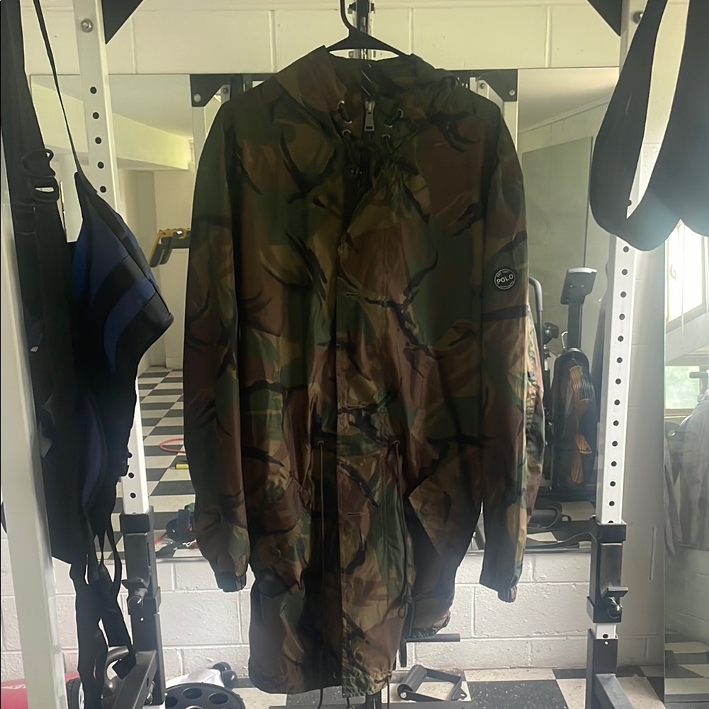 Polo Camouflage Hooded Rain Jacket